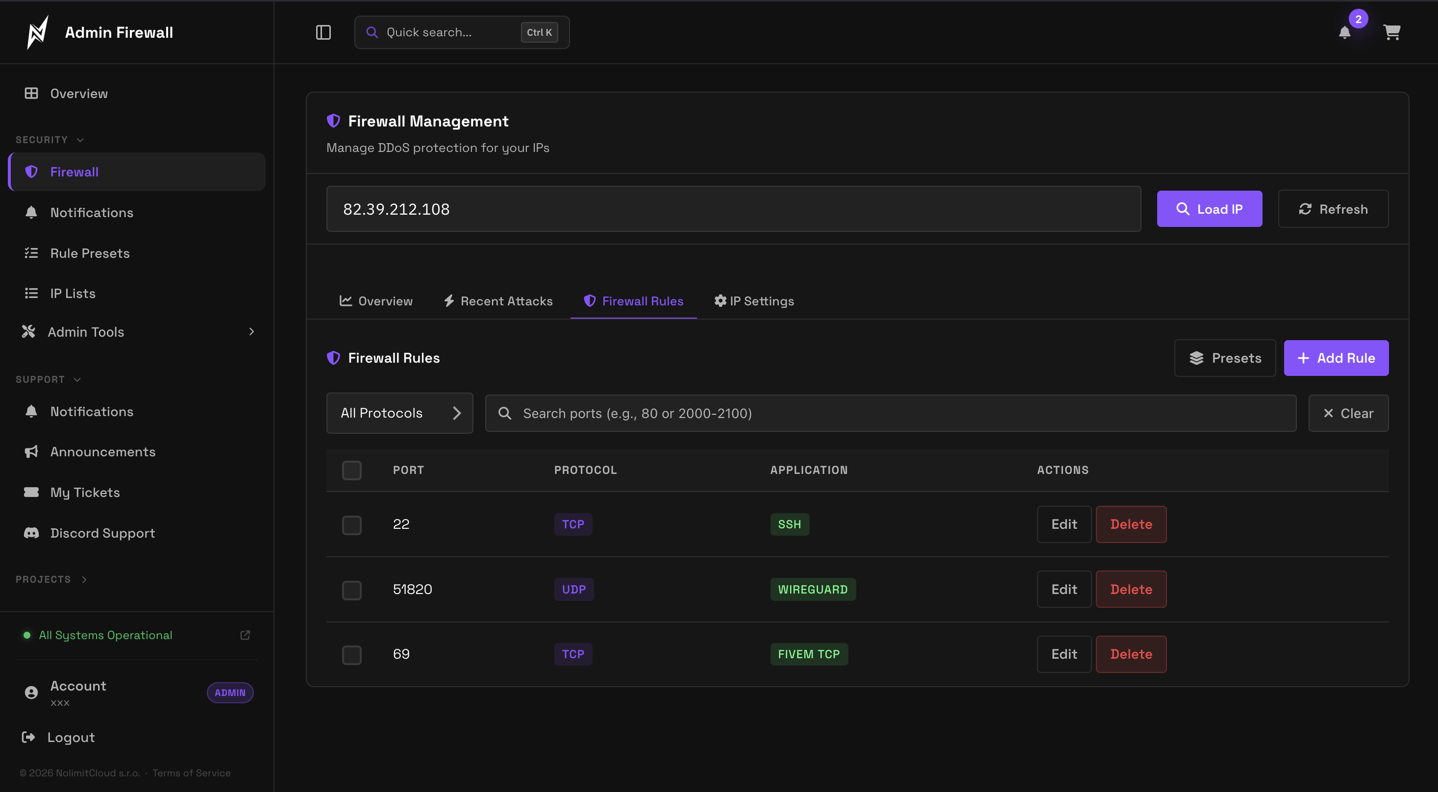 Custom Firewall & Protocol Rules