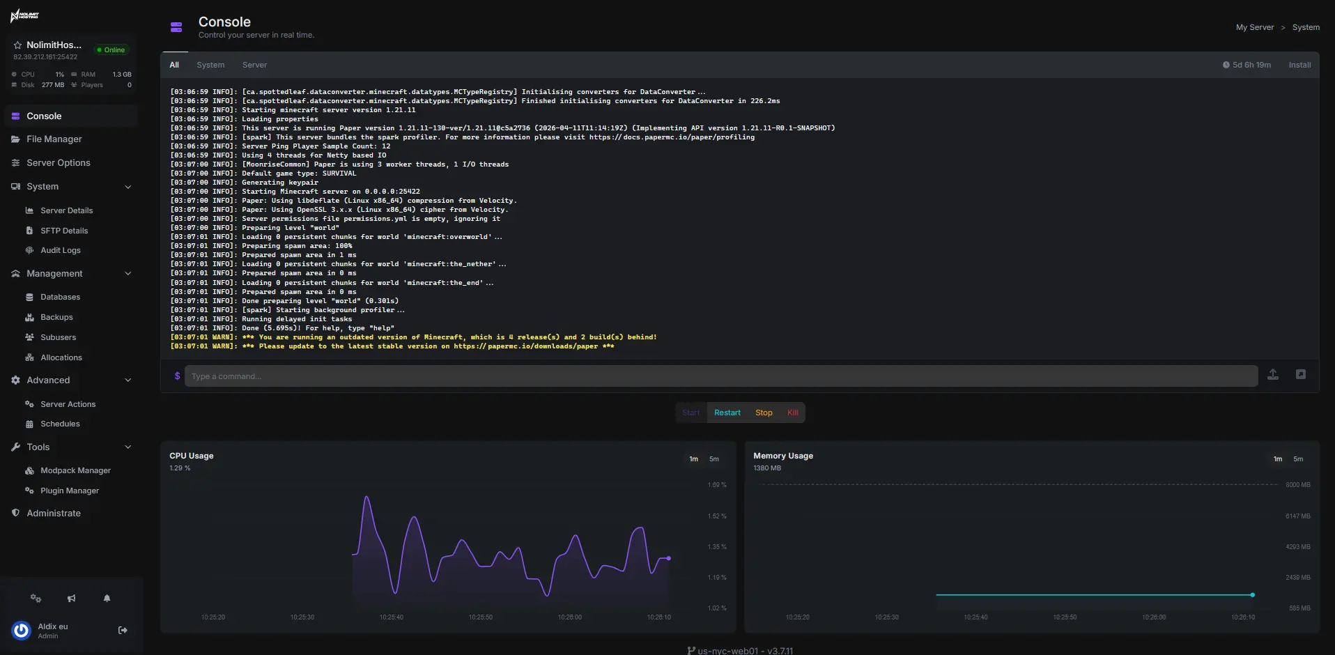 Live Terminal & Console