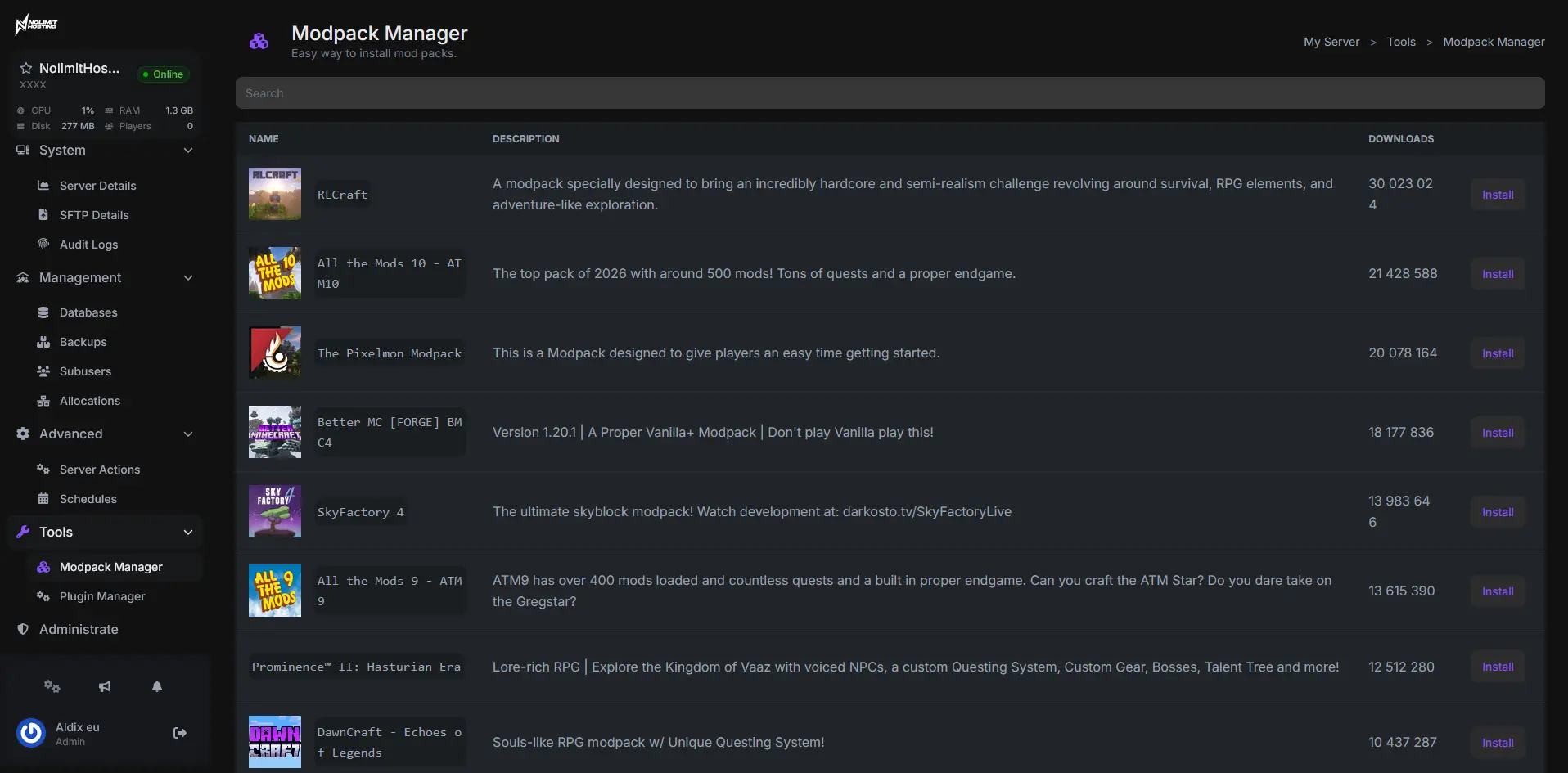 1-Click Modpack Manager